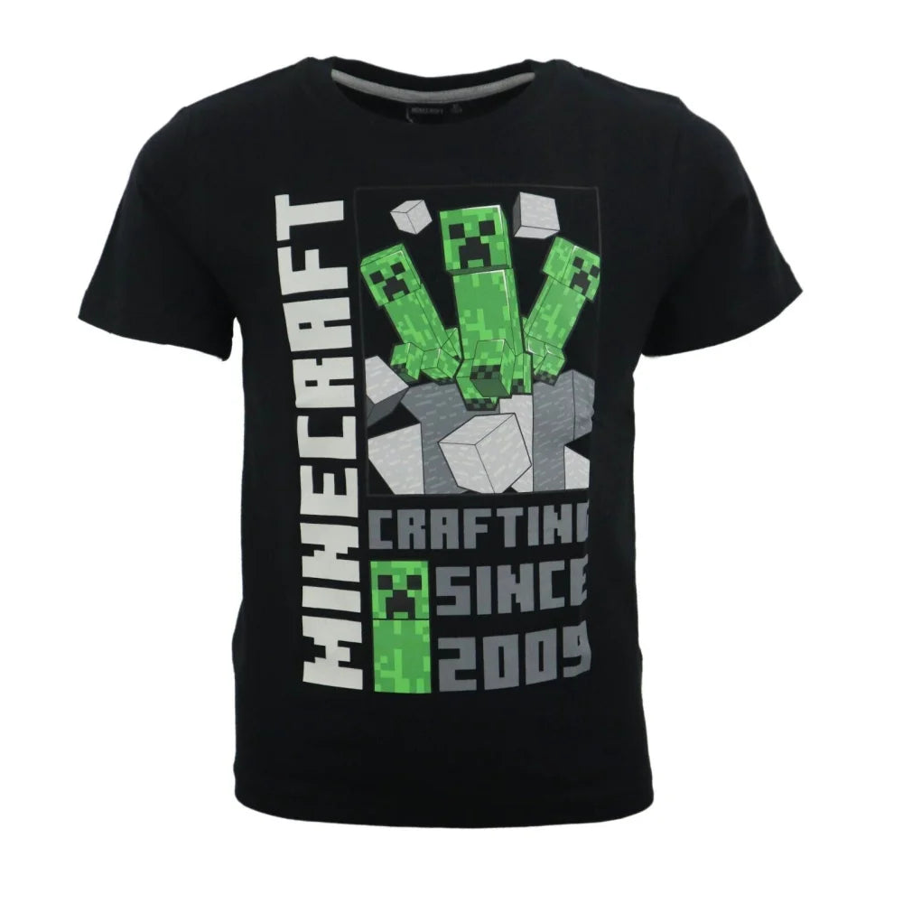 Minecraft Creeper Steve Kinder T-Shirt Kurzarm Shirt Baumwolle Gr. 116 - WS-Trend.de