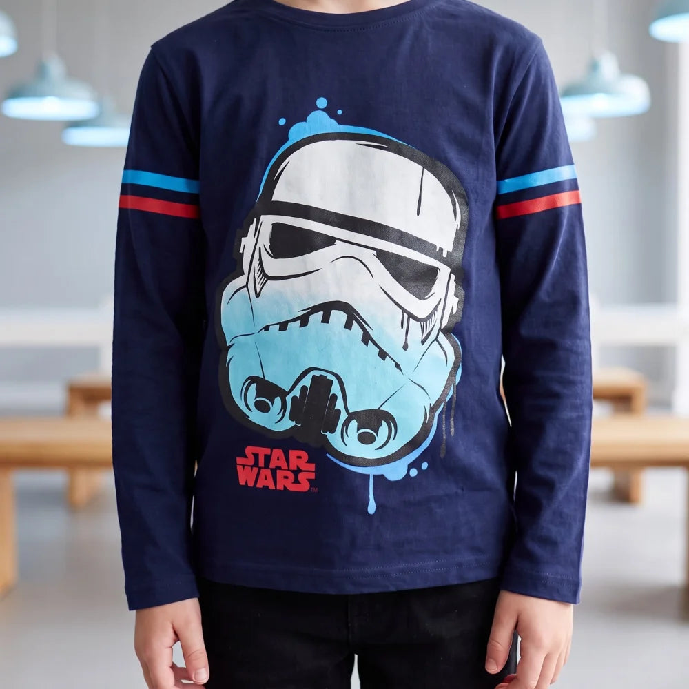 Print-Shirt Disney Star Wars Storm Trooper Kinder Jungen langarm Shirt Gr. 110-140 - WS-Trend.de