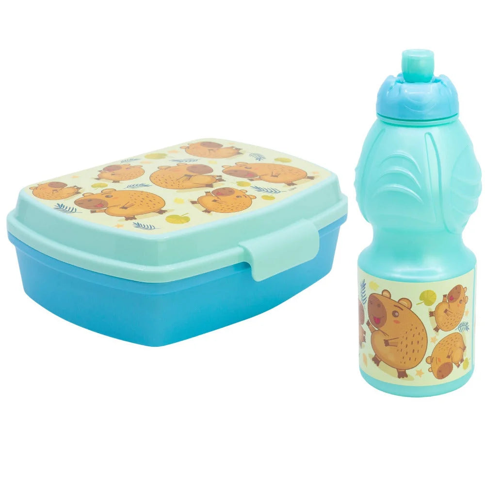 Storline Capibara 2 tlg Kinder Set Brotdose Trinkflasche 400 ml - WS-Trend.de