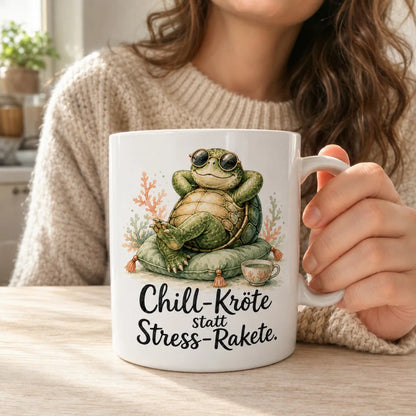 Chill-Kröte Kaffeetasse - Geschenkidee mit Spruch - aus Keramik 330 ml - WS-Trend.de