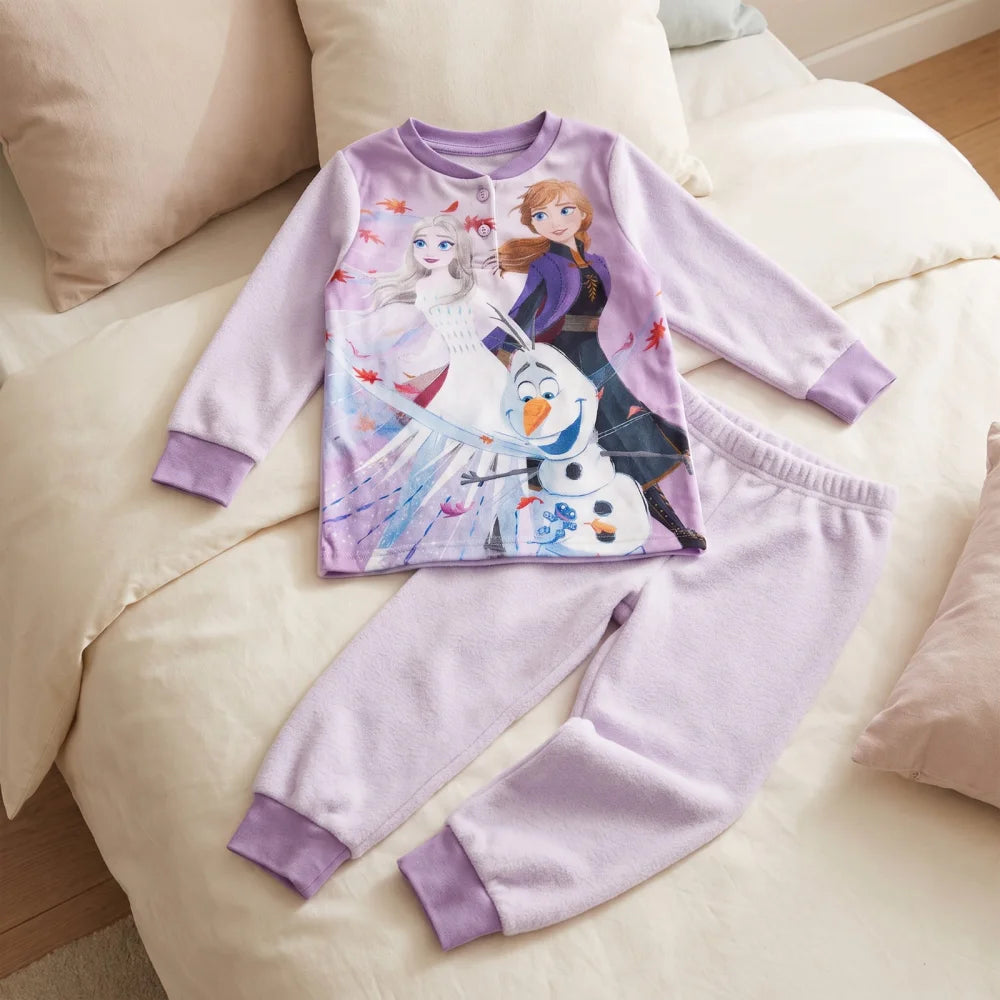 Schlafanzug Disney Die Eiskönigin Kinder Mädchen Coral Fleece Pyjama - WS-Trend.de