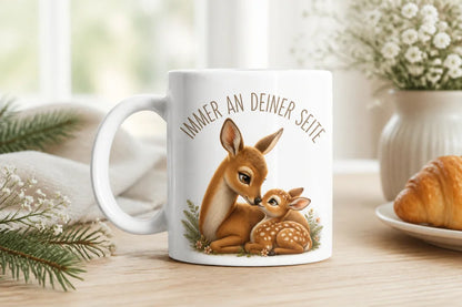 Immer an deiner Seite Tasse 325 ml Keramik Tiermotiv Geschenkidee Bunt - WS-Trend.de