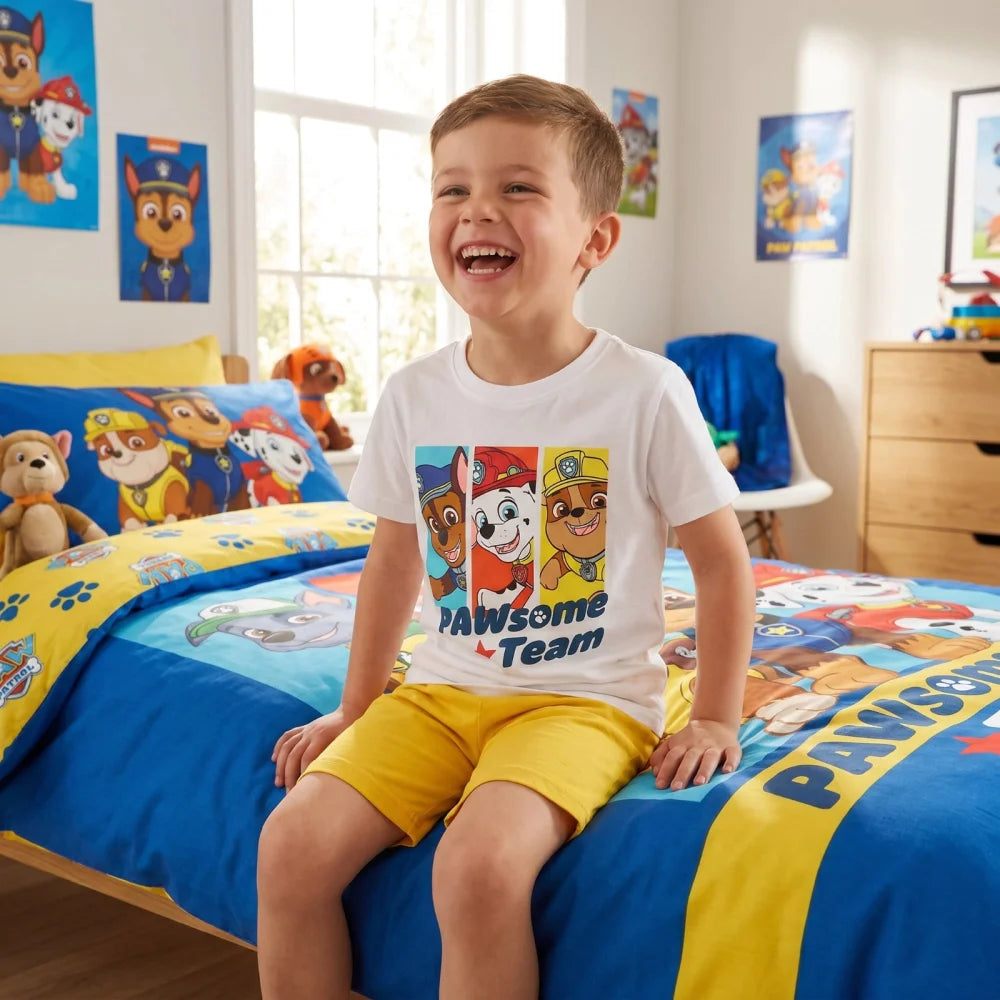 Paw Patrol Kinder Schlafanzug Pyjama kurz Nachtwäsche 98-128 Baumwolle NEU - WS-Trend.de