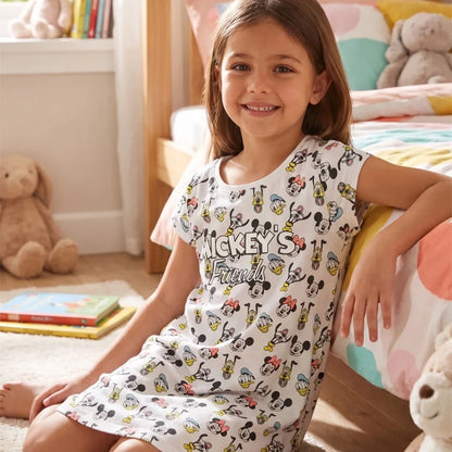 Disney Mickey Minnie Maus kurzarm Schlafshirt Nachthemd Schlafkleid Gr. 98-128 - WS-Trend.de