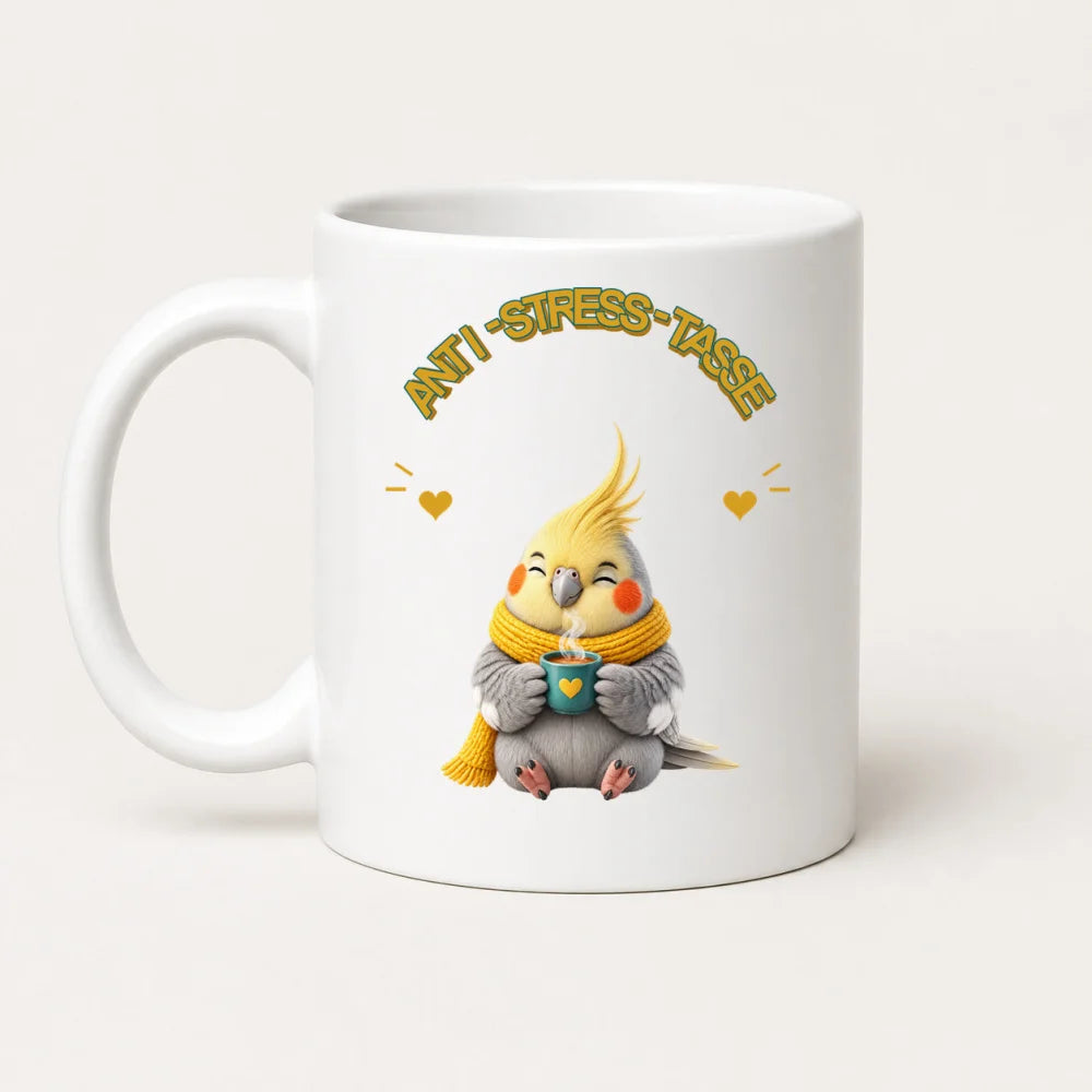 Anti-Stress-Tasse Nymphensittich 325 ml Keramik Kaffeebecher Geschenk - WS-Trend.de