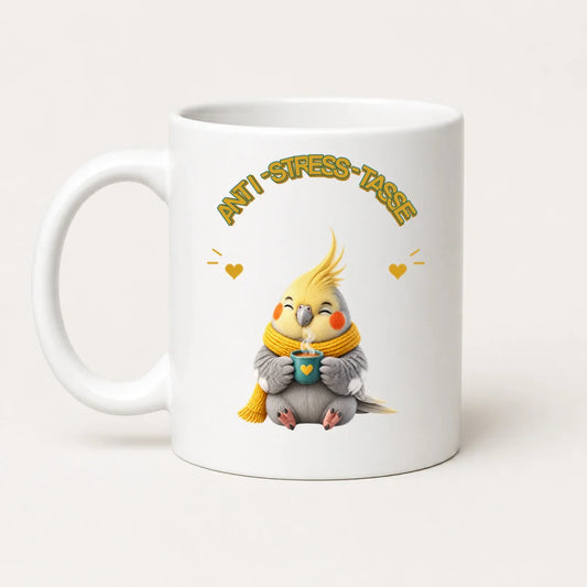 Anti-Stress-Tasse Nymphensittich 325 ml Keramik Kaffeebecher Geschenk - WS-Trend.de