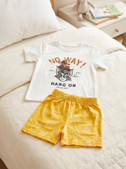 Tom und Jerry Jungen Kinder Pyjama Schlafanzug 98-128 Baumwolle - WS-Trend.de