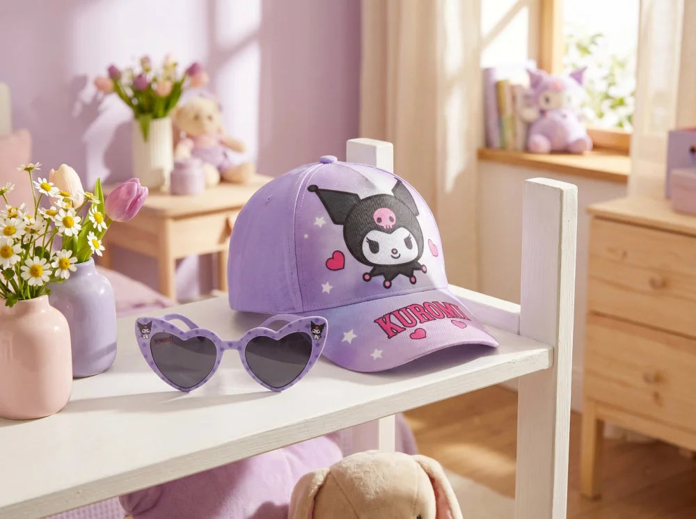 Hello Kitty Kuromi Kinder Basecap Baseball Kappe und Sonnenbrille Gr. 52-54 - WS-Trend.de