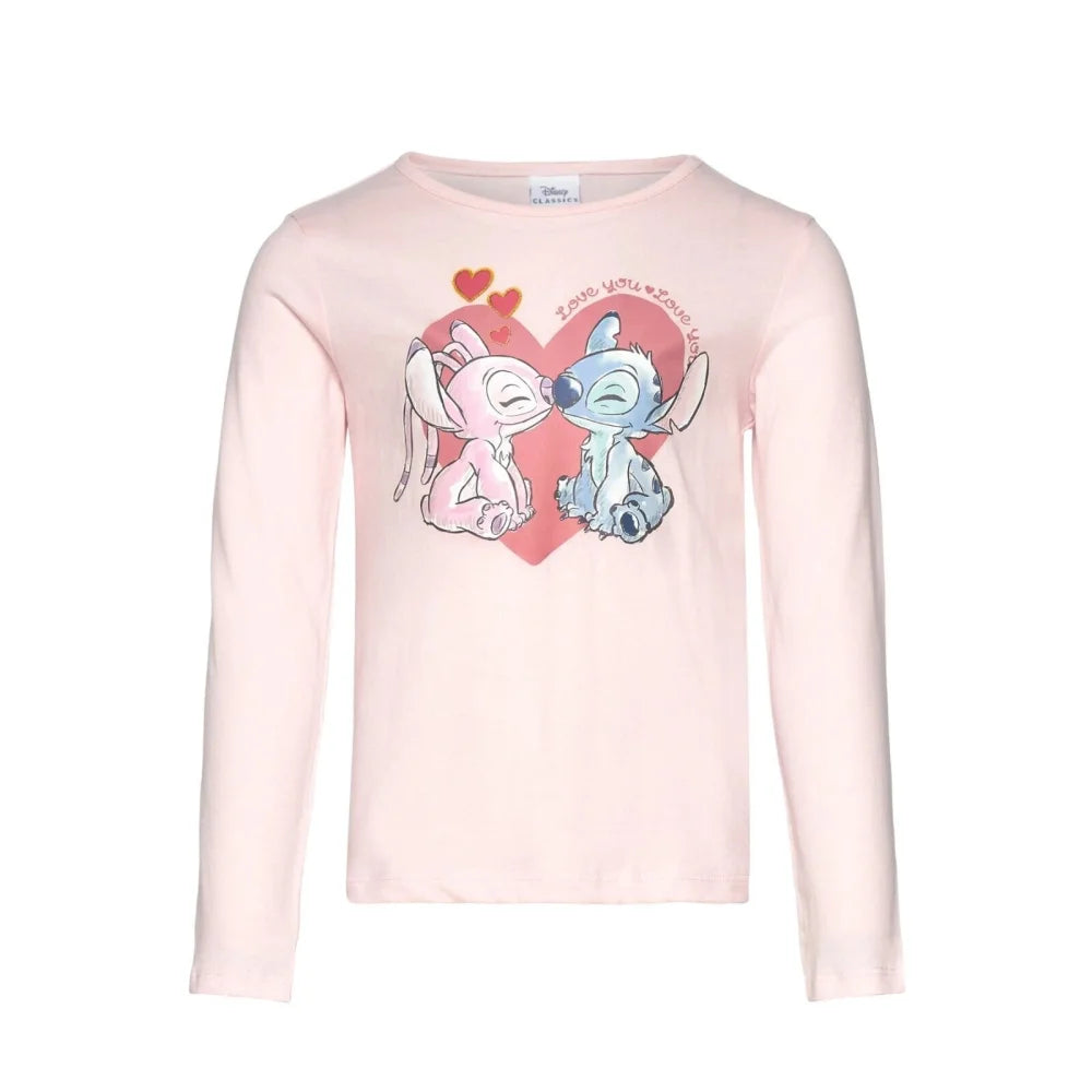 Disney Lilo und Stitch Kinder Mädchen Langarmshirt Shirt Gr. 98-128 - Baumwolle - WS-Trend.de