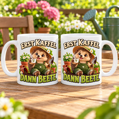 Garten Tasse Spruch Keramik 330ml Geschenk Datscha Schrebergarten bunt