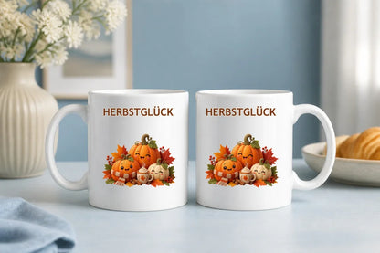 Herbstglück Kürbis Tasse – Keramikbecher 325 ml Herbstgeschenk - WS-Trend.de