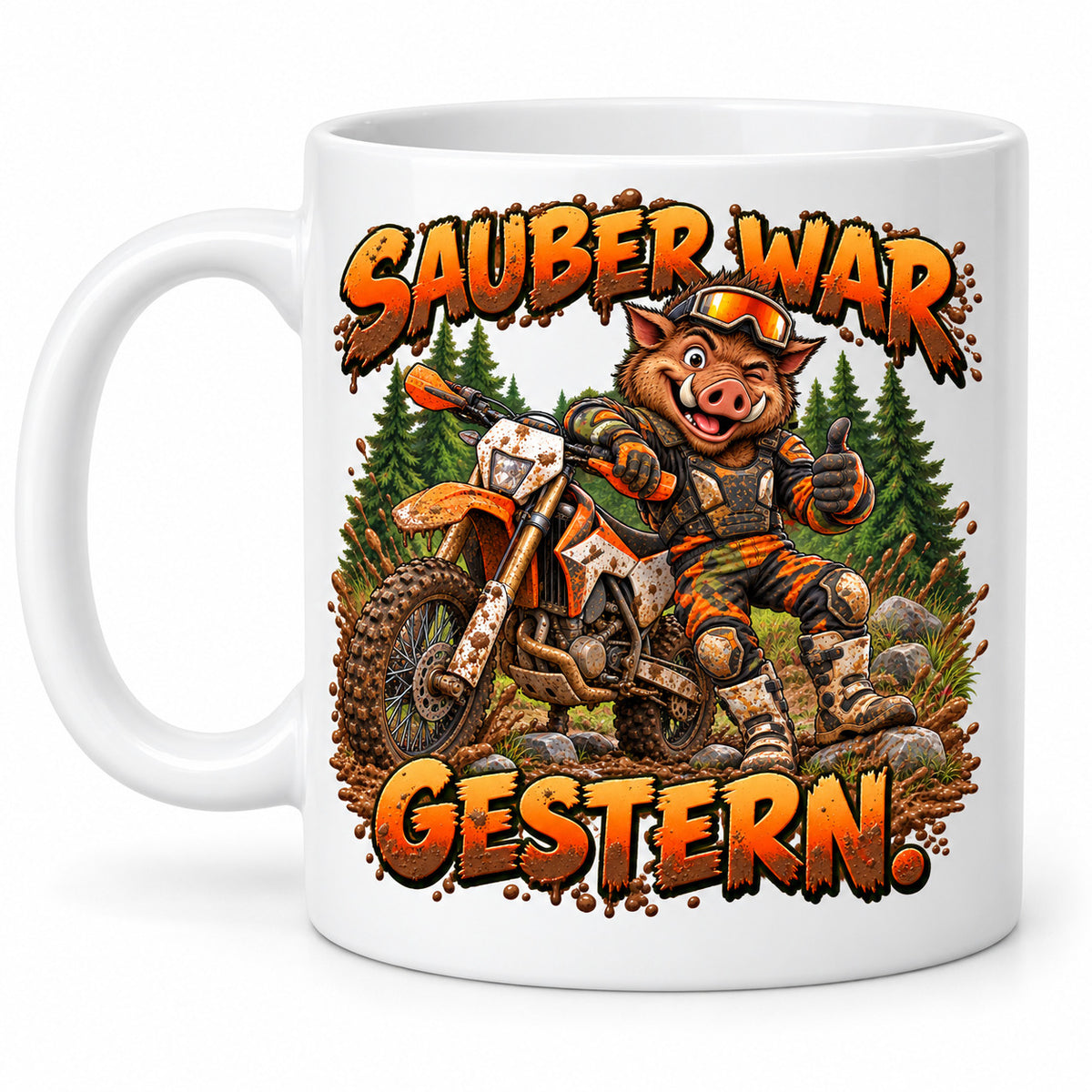 Motorrad Tasse Spruch Keramik 330ml Biker Geschenk beidseitig bedruckt