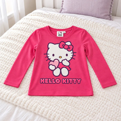 Hello Kitty Mädchen Langarmshirt Baumwolle Pink 98–128 - WS-Trend.de