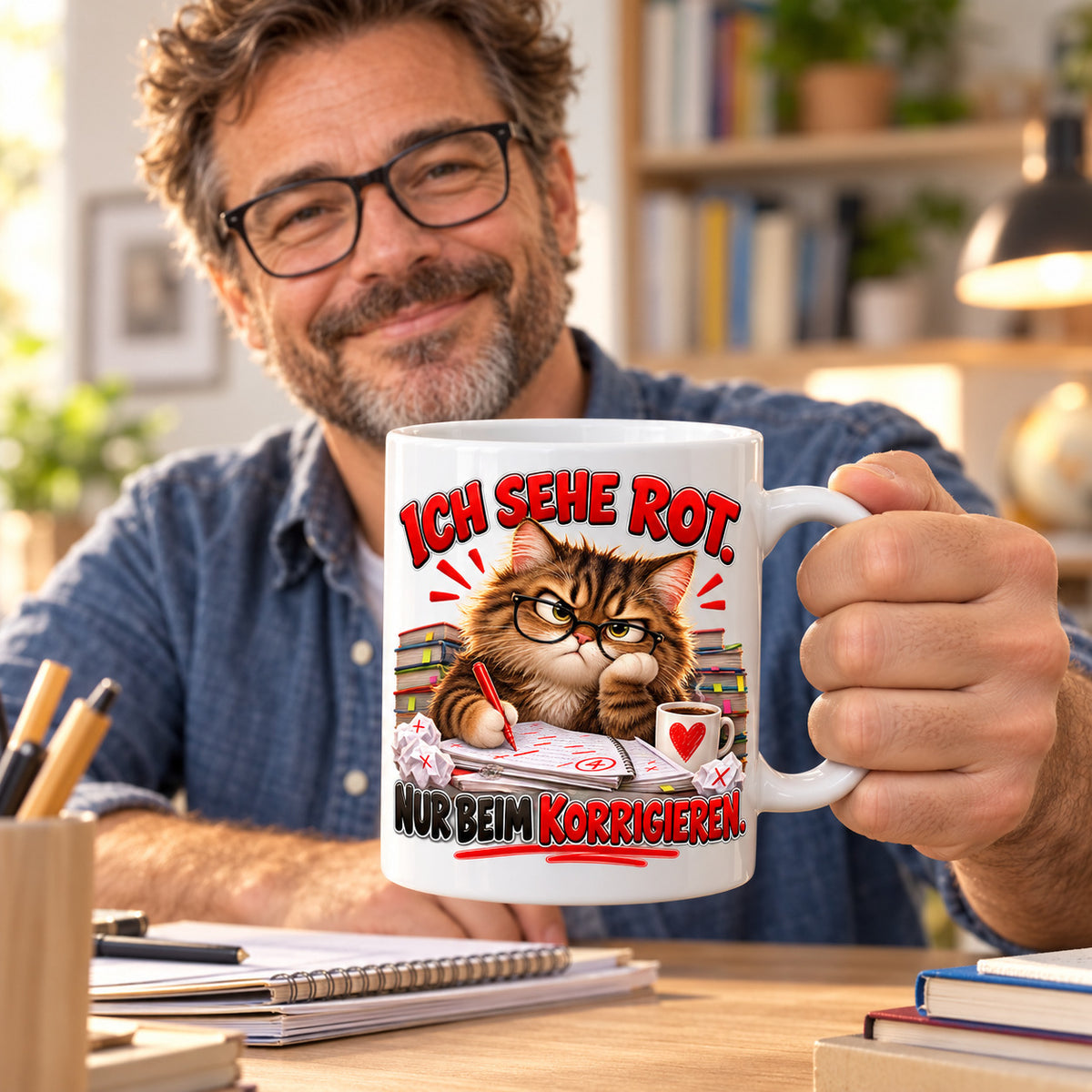 Lehrer Tasse Keramik 330 ml Geschenk Lehrerin Unterricht Spruch Kaffee