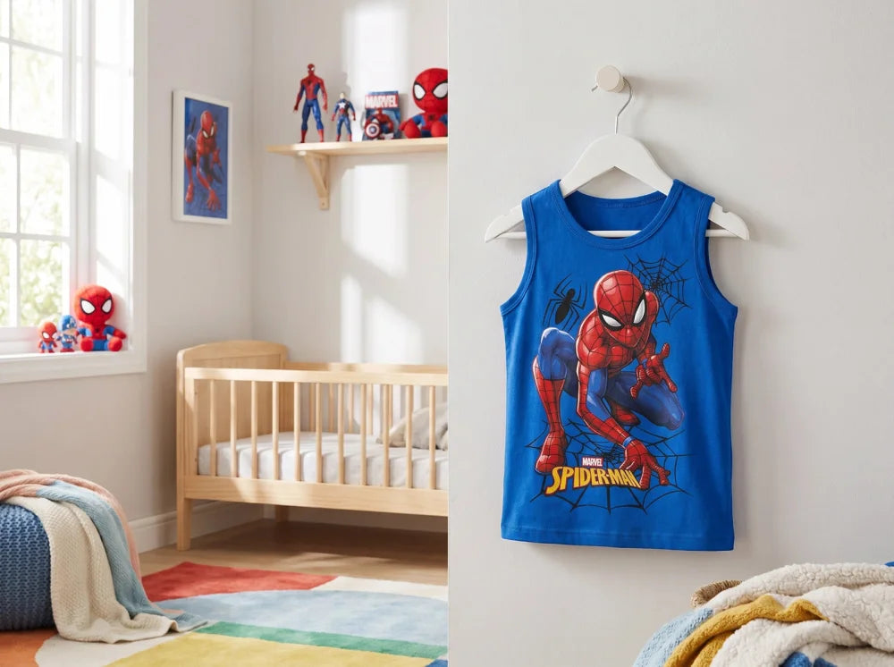 Marvel Spiderman Kinder Jungen T-Shirt Shirt Tanktop Gr. 98 bis 128 Baumwolle - WS-Trend.de