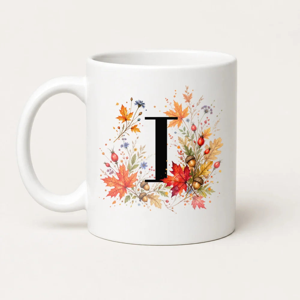 Herbst Tasse A-Z Buchstaben 325 ml Keramik Geschenkidee personalisiert - WS-Trend.de