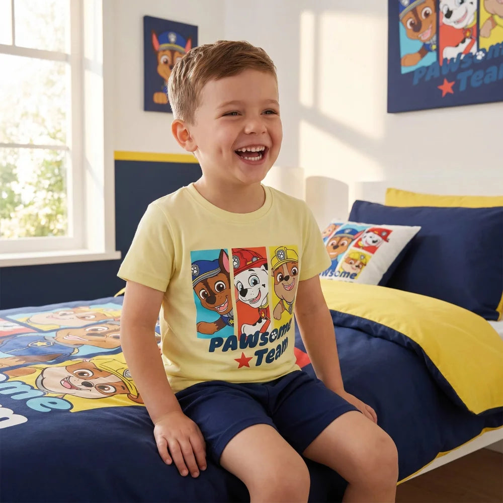 Paw Patrol Kinder Schlafanzug Pyjama kurz Nachtwäsche 98-128 Baumwolle NEU - WS-Trend.de