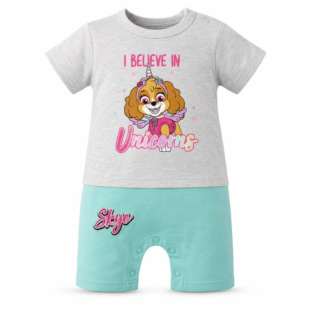 Paw Patrol Mädchen Baby Kurzarm Body Strampler Schlafanzug Gr. 62 bis 86 Skye - WS-Trend.de