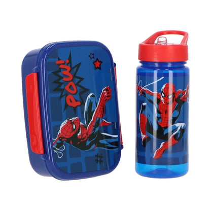 Marvel Spiderman Kinder 2 teiliges Set Brotdose Trinkflasche 500 ml - WS-Trend.de