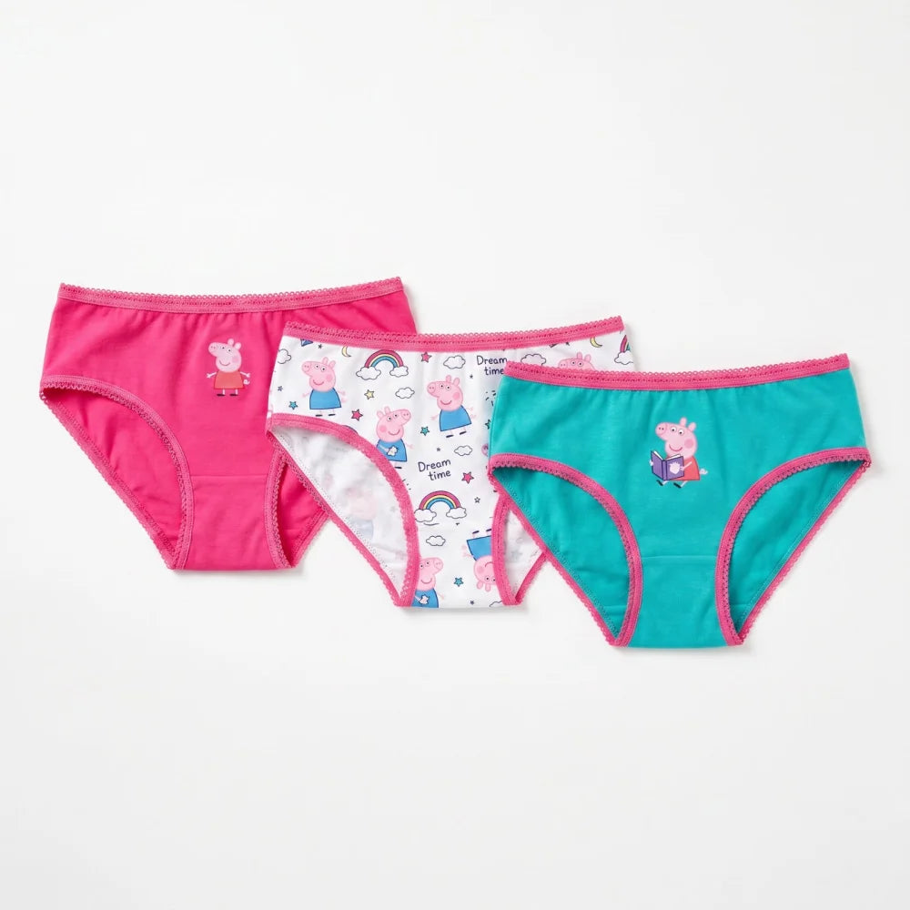 Peppa Wutz 3er Pack Slips Kinder Mädchen Unterwäsche Gr. 92-110 Baumwolle - WS-Trend.de
