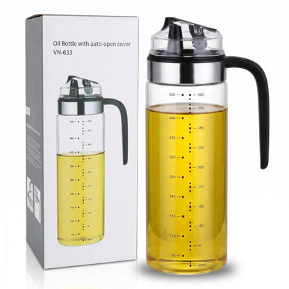 Ölspenderflasche 500 ml aus Glas – Ölspender mit Messskala Ausgießer & Griff - WS-Trend.de