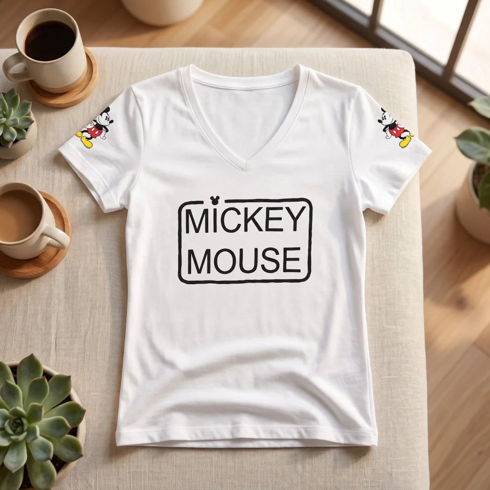 Print-Shirt Disney Mickey Maus Damen kurzarm Shirt T-Shirt Gr. S-XL 100% Baumwolle - WS-Trend.de