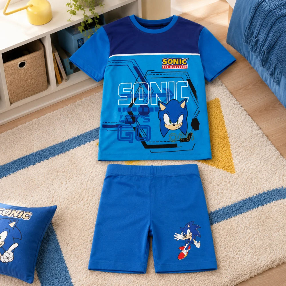 Sonic The Hedgehog Kinder Sommerset Shorts plus T-Shirt Gr. 98 Baumwolle - WS-Trend.de