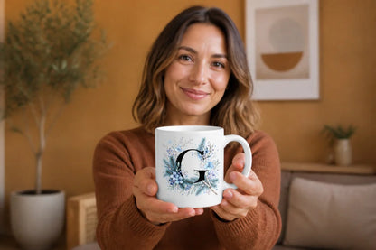 Winter Tasse A-Z Buchstaben 325 ml Keramik Geschenkidee personalisiert - WS-Trend.de