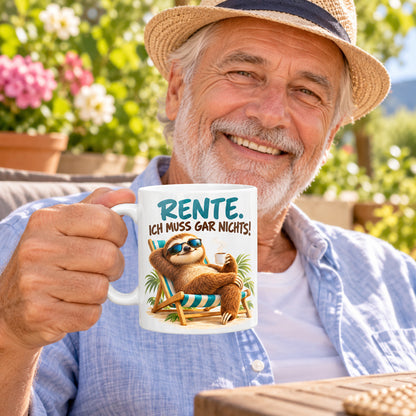 Rententasse mit Spruch Keramik 330ml Geschenk zum Ruhestand beidseitig