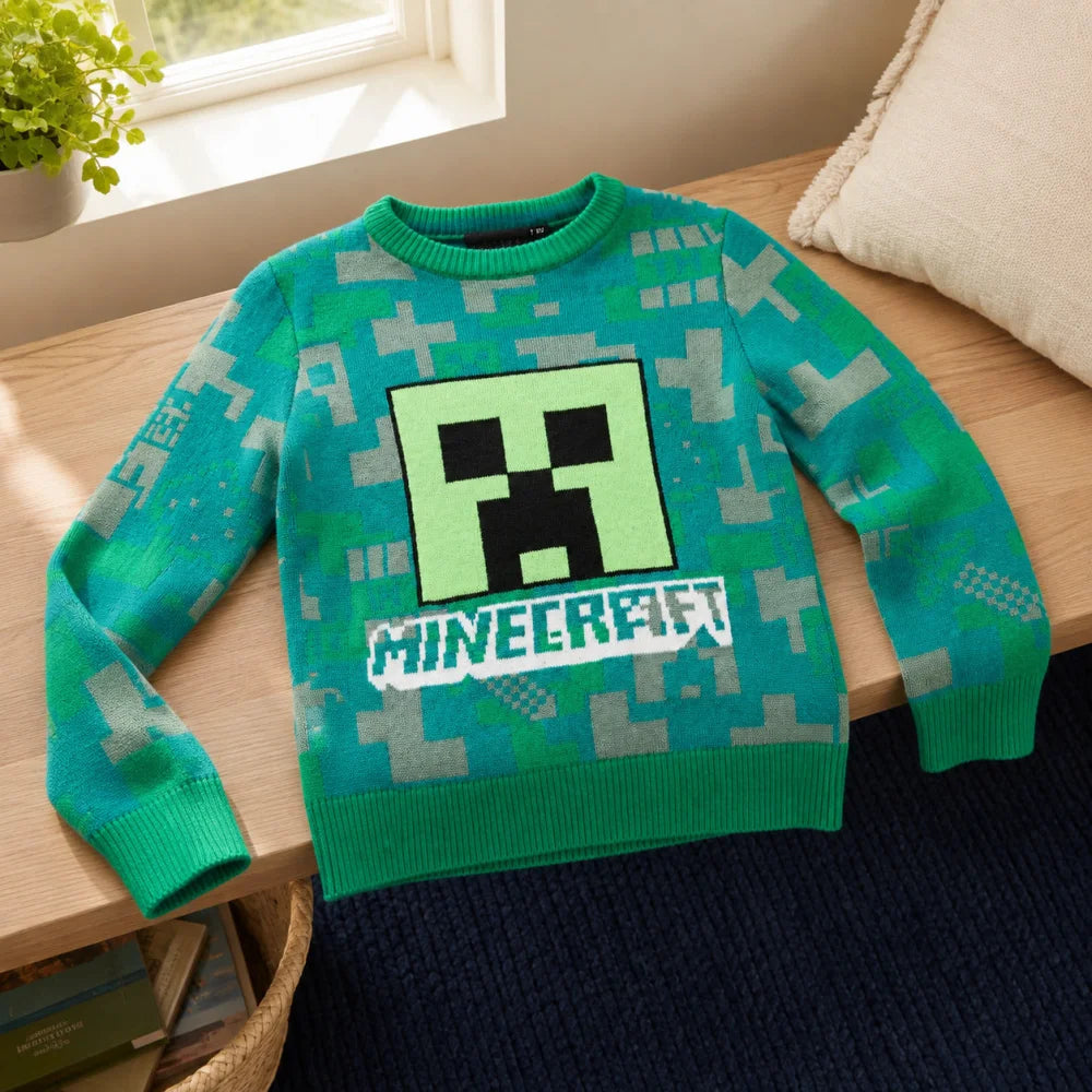 Sweater Minecraft Gamer Creeper Kinder Jungen Pulli Pullover - WS-Trend.de