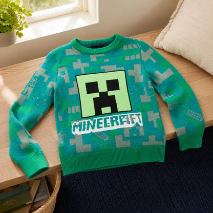 Sweater Minecraft Gamer Creeper Kinder Jungen Pulli Pullover - WS-Trend.de