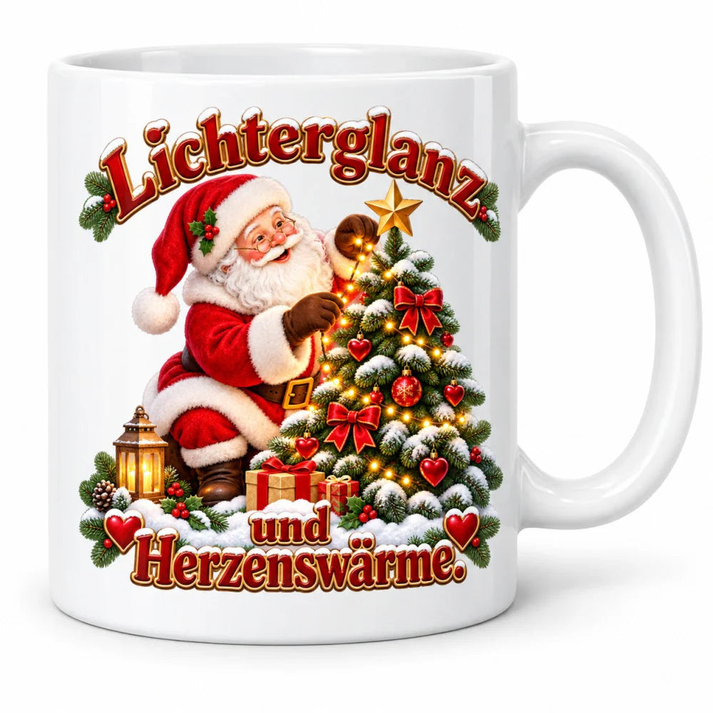 WS-Trend Lichterglanz Weihnachtsmann Tasse Keramik 330 ml Geschenkidee - WS-Trend.de