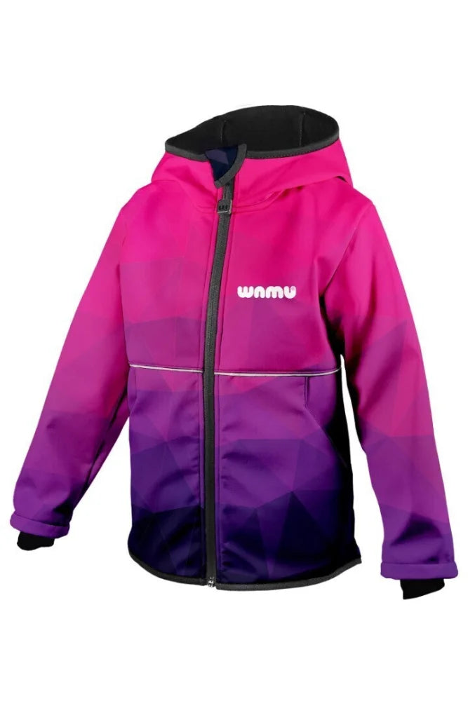 Softshelljacke WAMU Die Mosaic Kinder Jacke mit Kapuze Gr. 104-110 - WS-Trend.de