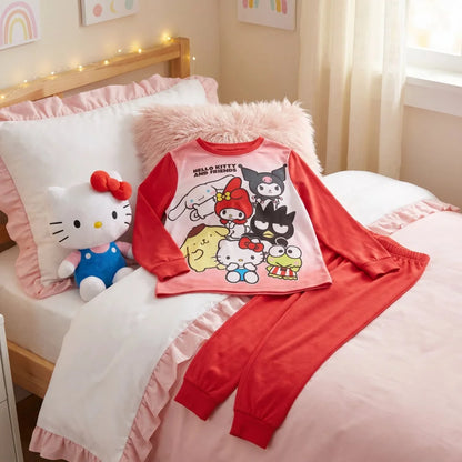 Hello Kitty Kinder Mädchen Schlafanzug Pyjama Shirt Hose Gr. 98-116 Baumwolle - WS-Trend.de