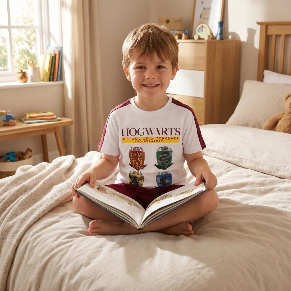 Harry Potter Hogwarts Kinder Schlafanzug Pyjama kurzarm 134 -164 Baumwolle - WS-Trend.de