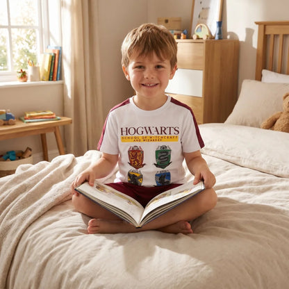 Harry Potter Hogwarts Kinder Schlafanzug Pyjama kurzarm 134 -164 Baumwolle - WS-Trend.de