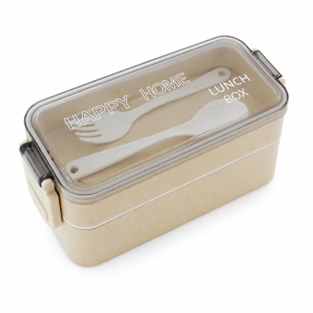 Lunchbox WS-Trend 3-teiliges Kinder-Lunch-Set – Brotdose 750 ml Doppel-Fächer Besteck - WS-Trend.de