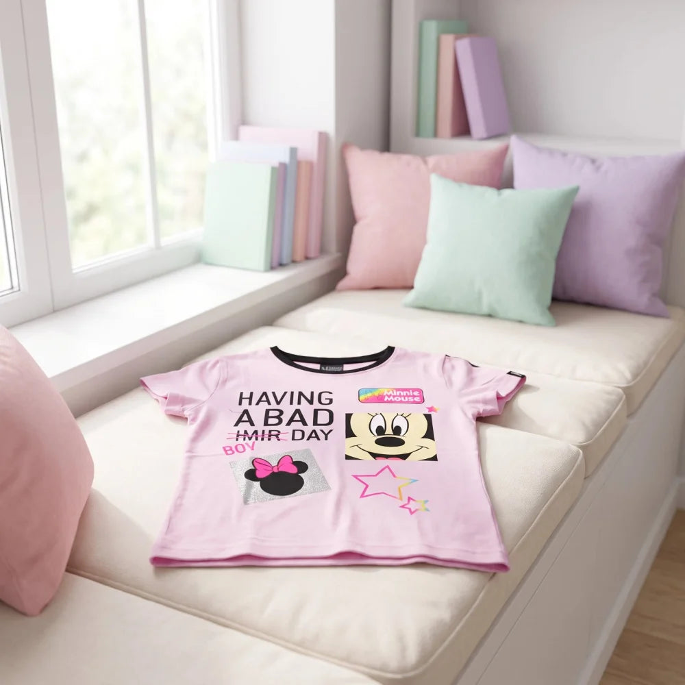 Disney Minnie Maus Mädchen Kinder T-Shirt Top Tops - Grün Rosa Gr. 104 bis 128 - WS-Trend.de