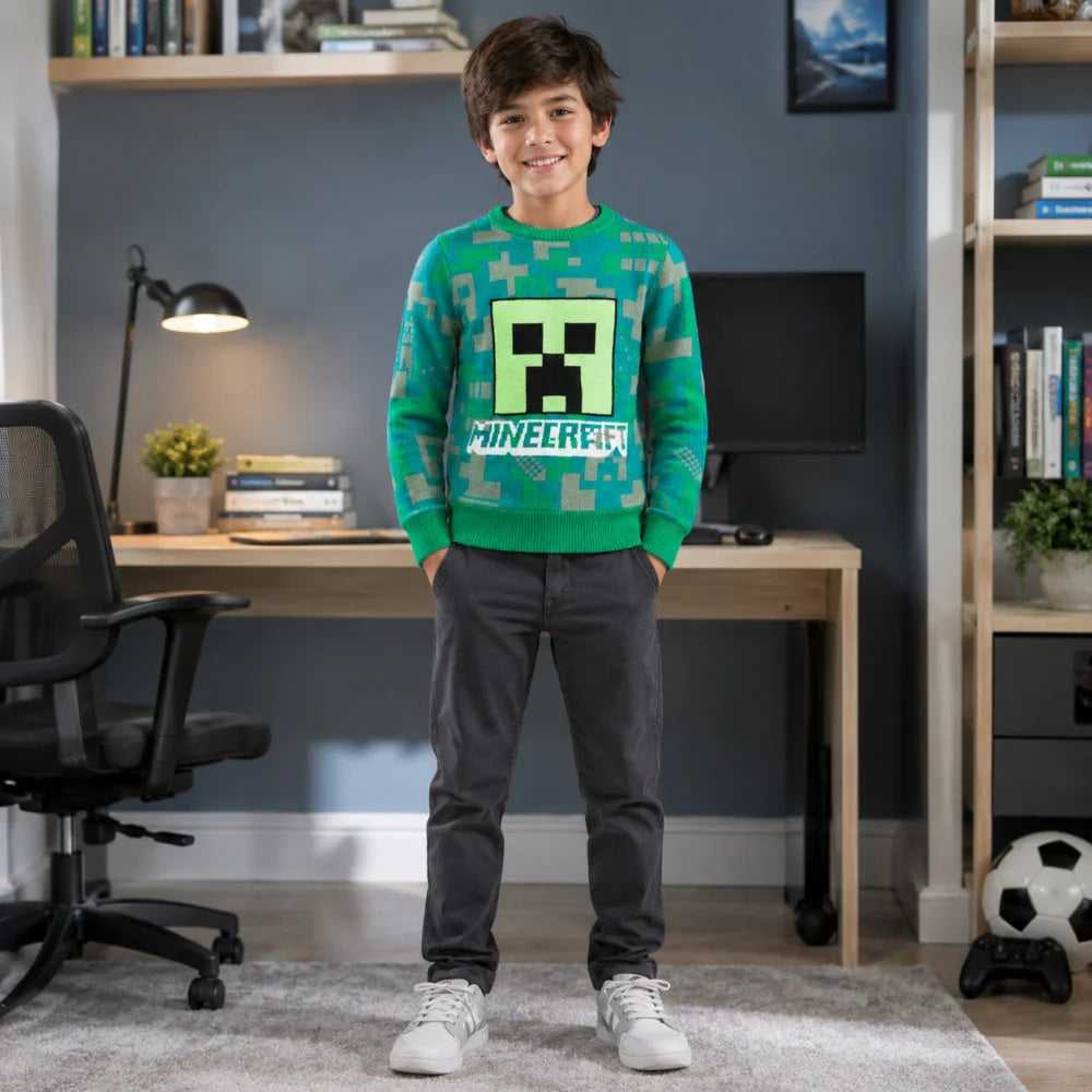 Sweater Minecraft Gamer Creeper Kinder Jungen Pulli Pullover - WS-Trend.de