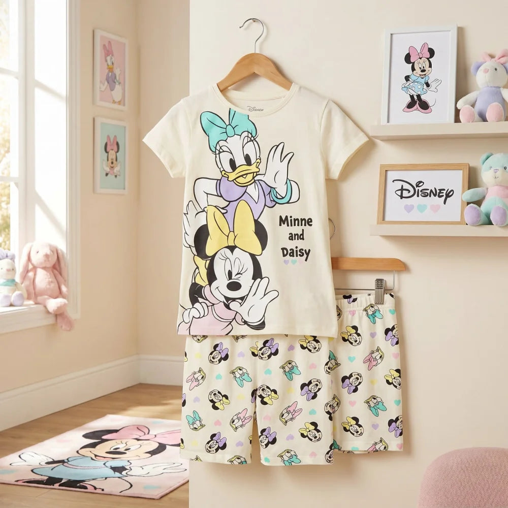 Disney Minnie Maus Daisy Kinder Schlafanzug Pyjama Gr. 104-134 100% Baumwolle - WS-Trend.de