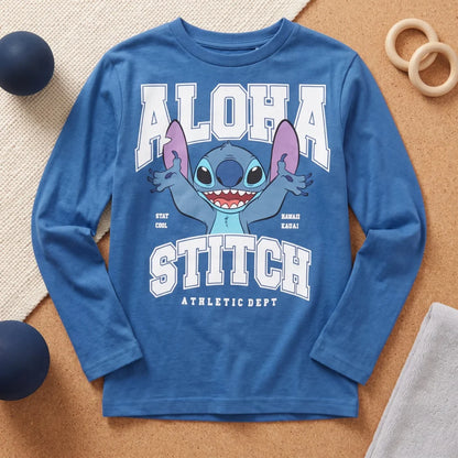 Print-Shirt Disney Lilo und Stitch Kinder Jungen Langarmshirt Shirt Gr. 98-110 - WS-Trend.de