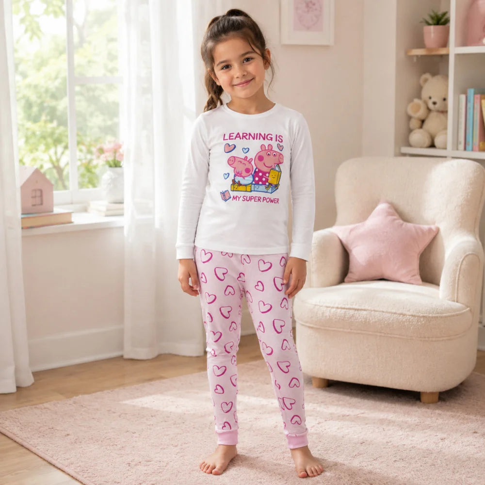 Peppa Wutz Pig Kinder Mädchen Schlafanzug Pyjama Gr. 116 - WS-Trend.de