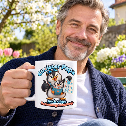 WS-Trend Pinguinpapa Tasse Keramik 330 ml Geschenk für Papa mit Spruch - WS-Trend.de