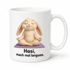 Yoga-Hase Tasse - Geschenkidee mit Spruch - 330 ml beidseitig bedruckt
