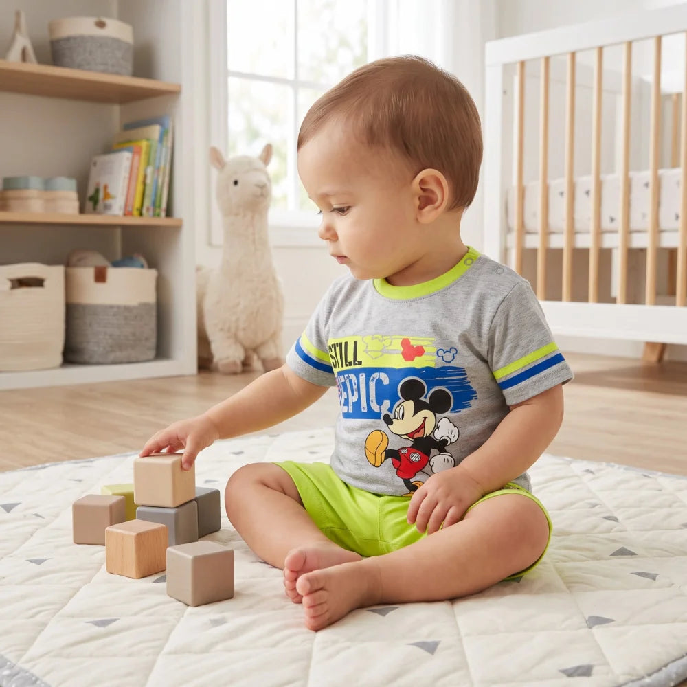 Disney Mickey Maus Baby 2tlg.Set Kleinkind T-Shirt plus Shorts Gr. 62 - 86 - WS-Trend.de