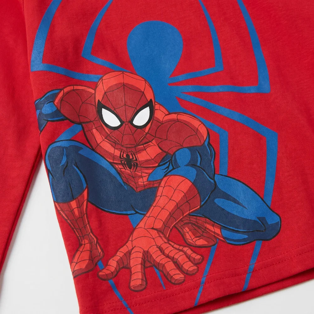 Marvel Spider-Man Kinder-Schlafanzug 100 % Baumwolle Rot/Blau 104–128 - WS-Trend.de