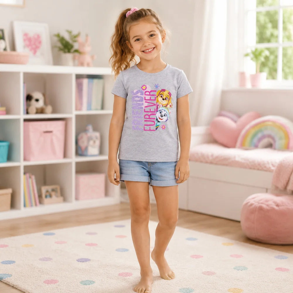 Paw Patrol Skye Everes Kinder T-Shirt Shirt Grau 98 bis 128 für Mädchen - WS-Trend.de