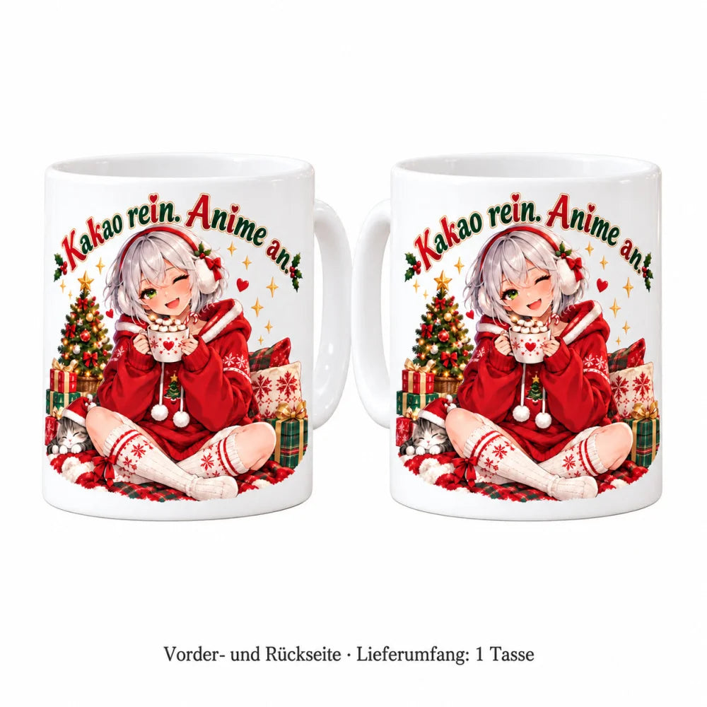 WS-Trend Kakao-Power Anime Weihnachtstasse Keramik 330 ml Geschenkidee - WS-Trend.de