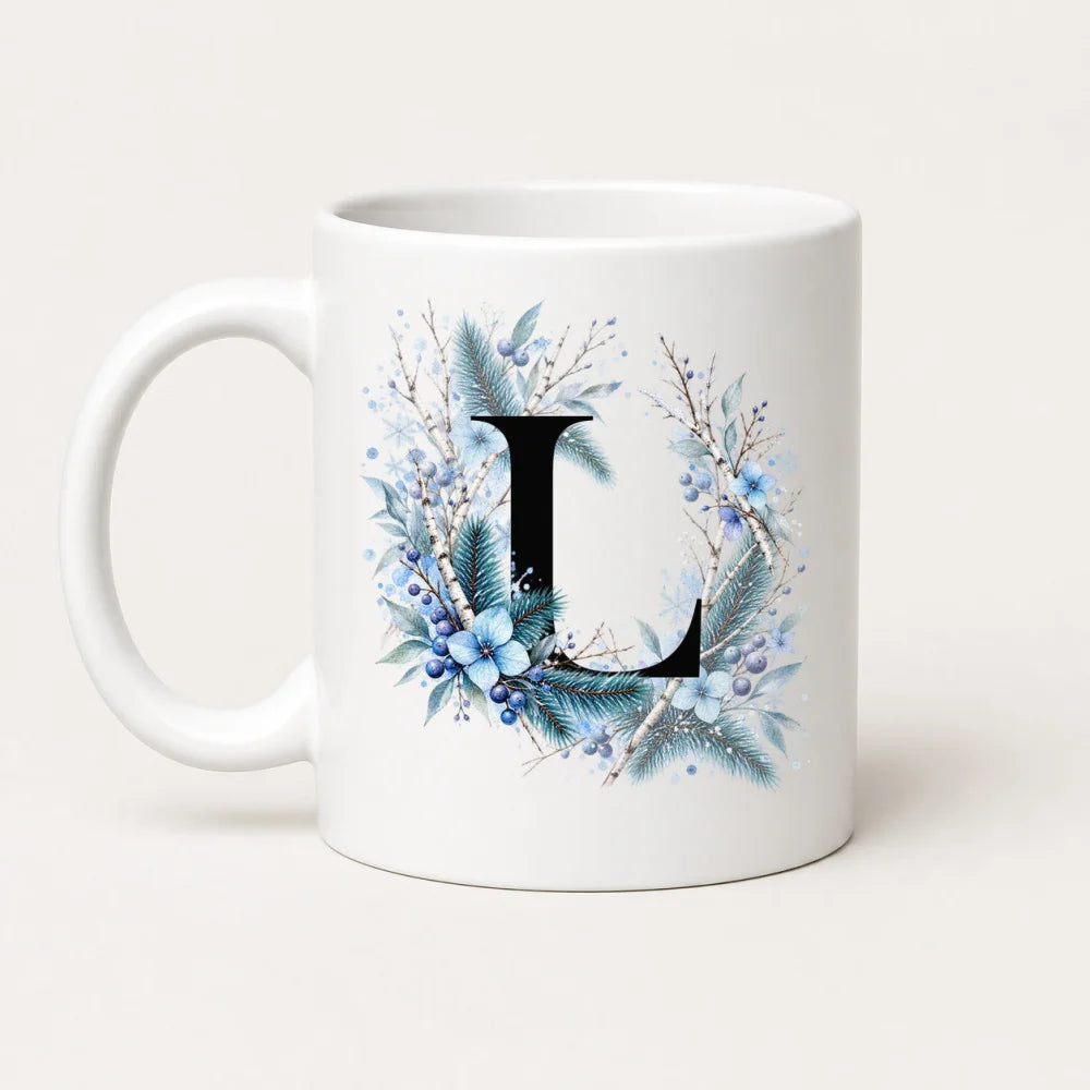 Winter Tasse A-Z Buchstaben 325 ml Keramik Geschenkidee personalisiert - WS-Trend.de