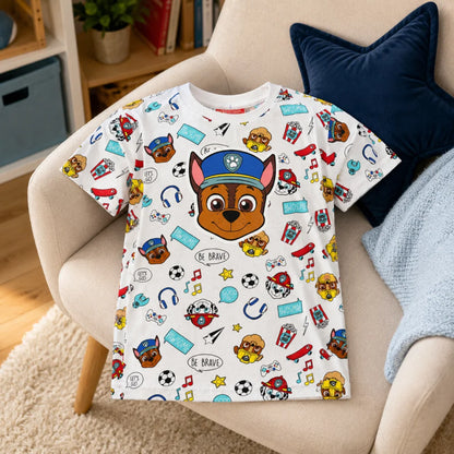 Paw Patrol Chase Kinder Jungen kurzarm T-Shirt Shirt Gr.128 Baumwolle - WS-Trend.de